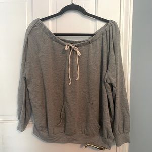 Staccato Gray Off-The-Shoulder Sweatshirt